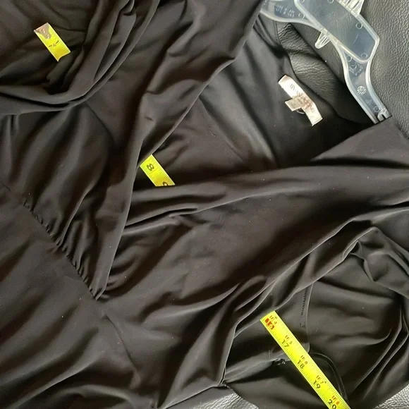 Evan Picone Dress Women Black Tie Size 10 Black Ruched Detail Body Flattering - Picture 13 of 13